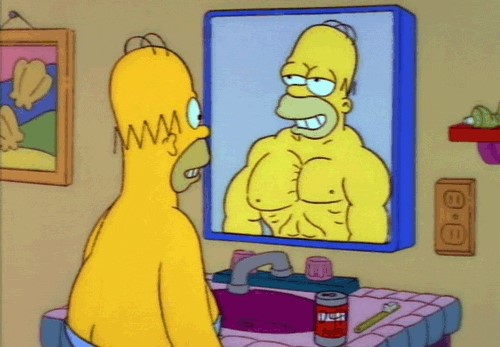homer gif espejo